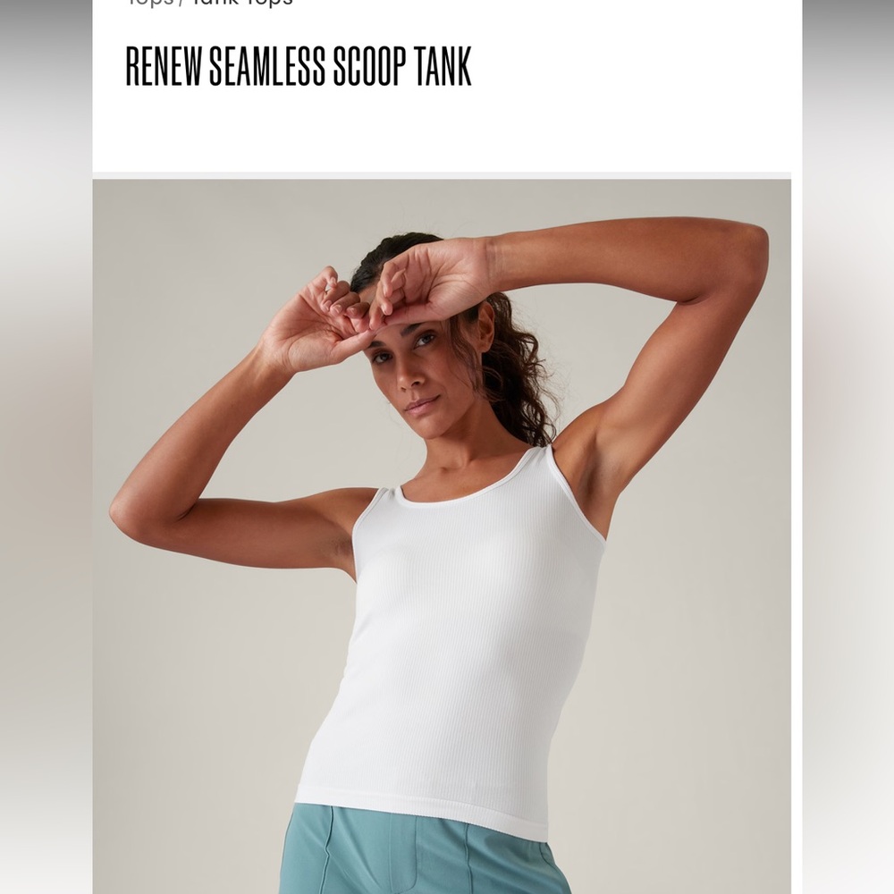 NWT Athleta Renew Seamless Scoop Ribbed Tank, Women's Medium, White